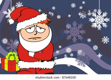 claus xmas kid cartoon background in vector format