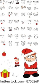 claus xmas kid cartoon set in vector format