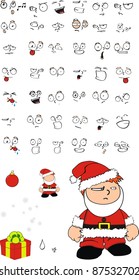 claus xmas kid cartoon set in vector format