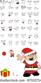 claus xmas kid cartoon set in vector format