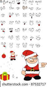 claus xmas kid cartoon set in vector format