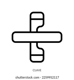 clave icon. Line Art Style Design Isolated On White Background