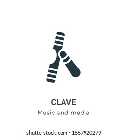 Clave vector icon on white background. Flat vector clave icon symbol sign from modern music collection for mobile concept and web apps design.