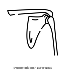Clavicle bone structure line icon, concept sign, outline vector illustration, linear symbol.