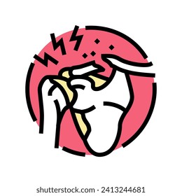 clavicle fracture osteoporosis bone color icon vector. clavicle fracture osteoporosis bone sign. isolated symbol illustration