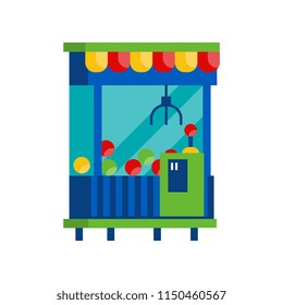 Claw crane game machine, arcade game vending machine vector Illustration on a white background