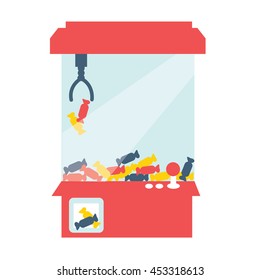 Claw Crane Game Machine. Vector. Icon 