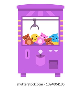 Máquina de grúas de copas, juego de arcade sobre fondo blanco, ilustración vectorial