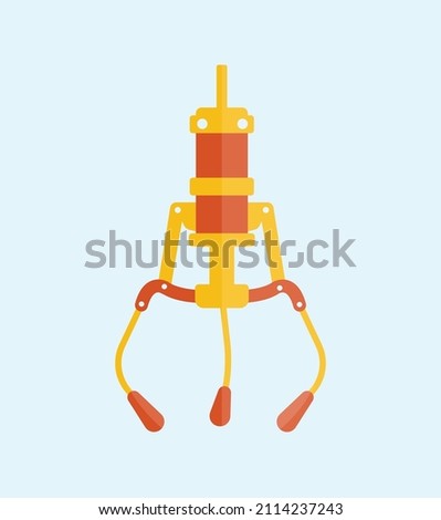 Claw Crane Machine Simple Unique Yellow Color Royalty Vector Clip Art And Icon Symbol, Arcade Crane Claw machine Illustrations Colorful Background And Object. Arcade Crane Claw Machine Illustrations.