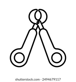 Claw cutters, grooming tool editable stroke line icon isolated.