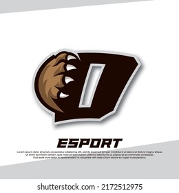 Claw esport logo letter D, Tiger esport logo, paw gaming logo