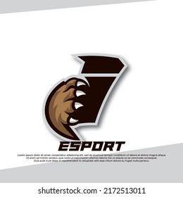Claw esport logo letter i, Tiger esport logo, paw gaming logo