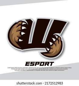 Claw esport logo letter W, Tiger esport logo, paw gaming logo
