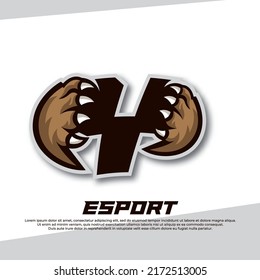 Claw esport logo letter Y, Tiger esport logo, paw gaming logo
