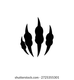 Klaue Fußabdruck Silhouette Symbol Vektor flaches Design.