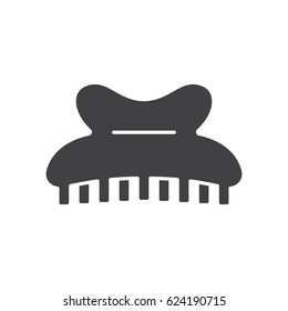 Claw hair clip glyph icon. Silhouette symbol. Negative space. Vector isolated illustration