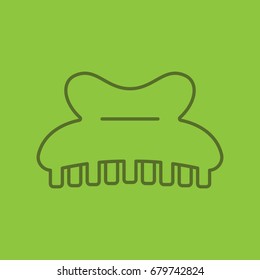 Claw Hair Clip Linear Icon. Thin Line Outline Symbols On Color Background. Vector Illustration