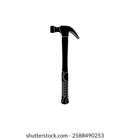 Claw Hammer black fill icon vector illustration. Modern hand tool in trendy style. Editable graphic resources for many purposes.