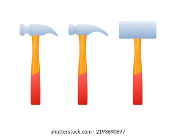 Claw hammer. Builder tools. Labour Day. Vector stock illustration.
