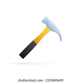 Martillo de la espada. Herramientas de creación. Día del Trabajo. Ilustración de material vectorial.