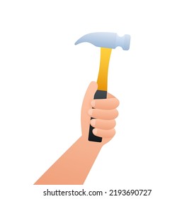 Claw hammer. Builder tools. Labour Day. Vector stock illustration.