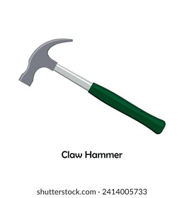 Claw hammer color illustration vector. Work tool icon for web, tag, label, mechanical shop, garage, repair shop, workshop. Symbol for mechanical engineering, carpentry, mechanic, engineer, carpenter