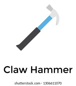 Claw Hammer Flat Icon 