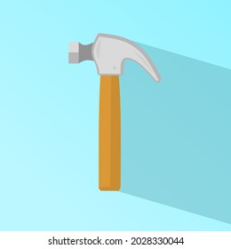 Claw hammer flat icon vector illustration