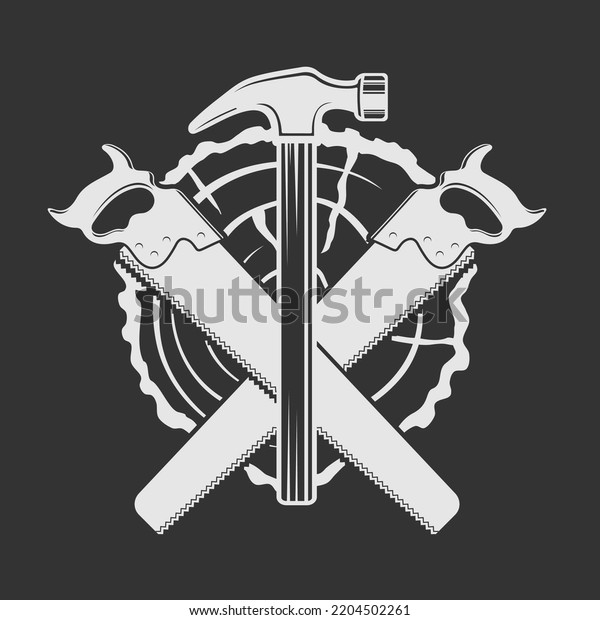 Claw Hammer Hand Saw Tree Trunk Stock Vector (Royalty Free) 2204502261 Shutterstock