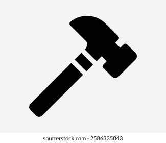 Claw Hammer Handtool Hand Tool Handyman Smash Construction Fix Repair Broken Fixing Hardware Black White Icon Sign Symbol Graphic Illustration Vector