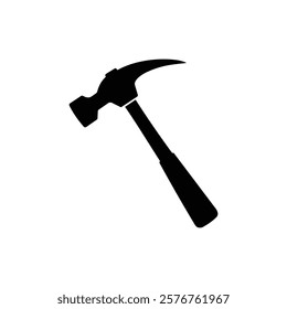 Claw hammer icon. Black Claw hammer silhouette vector illustration isolated on white background.