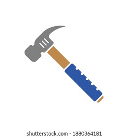 Claw hammer icon flat style isolated on white background. Vector illustration svg