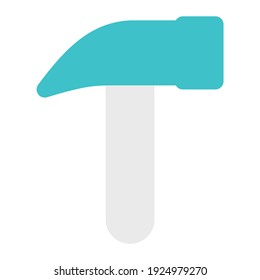 claw hammer icon using flat style and blue color dominate