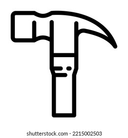 claw hammer line icon vector. claw hammer sign. isolated contour symbol black illustration