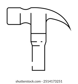 claw hammer line icon vector. claw hammer sign. isolated contour symbol black illustration