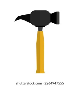 Claw hammer. Modern nail hammer icon. Work tool. Vector.