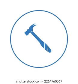 Claw hammer nail puller icon | Circle version icon |