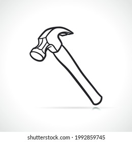 claw hammer outline black design