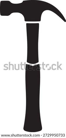 Claw hammer silhouette icon for carpentry, construction and home repair