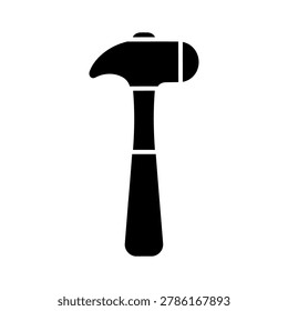 Claw hammer silhouette icon with construction carpentry maintenance handtool
