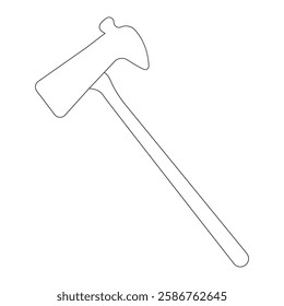 Claw Hammer Simple Line Art Drawing