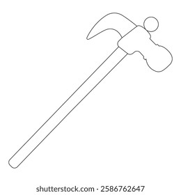 Claw Hammer Simple Line Art Drawing