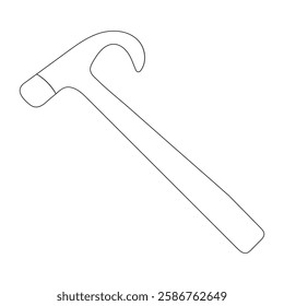 Claw Hammer Simple Line Art Drawing