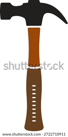 Claw hammer tool icon silhouette for construction and carpentry work