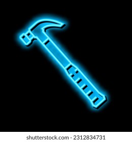 claw hammer tool neon light sign vector. claw hammer tool illustration