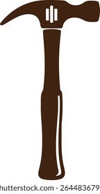claw hammer tool vector, single hammer silhouette, construction hammer icon