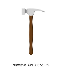 Claw hammer vector illustration in flat style. Home repair tool.