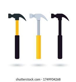 Claw hammer. Vector illustration isolated on white.