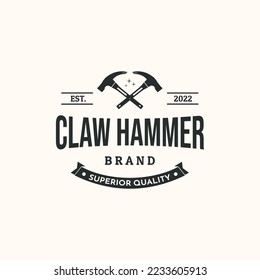 Glatthammer, Vintage-Logo, minimalistisches Vektorgrafik-Design, Logo-Design aus Zwillingsverkleidungen
