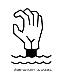 Claw hand Half Glyph Vector Icon which can easily modified

